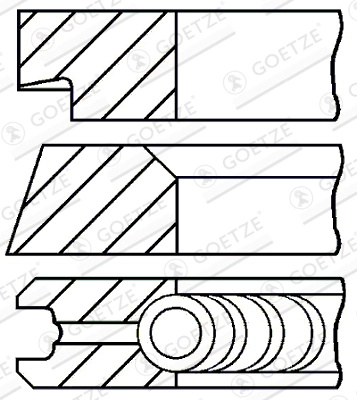 GOETZE ENGINE Set segmenti piston 08-145400-00 la LANCIA LYBRA (839_) 839 A4.000; 839 A7.000; 839 A9.000 1747cc 131cp 96kW 1999 2000 2001 2002 2003 2004 2005