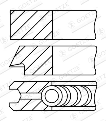 GOETZE ENGINE Set segmenti piston 08-148300-00 pentru masina VW NEW BEETLE (9C1, 1C1) AYD; BFS 1595cc 102cp 75kW 2000 2001 2002 2003 2004 2005 2006 2007 2008 2009 2010