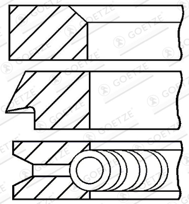 GOETZE ENGINE Set segmenti piston 08-154400-00 model PEUGEOT BIPPER (AA_) KFV (TU3A); KFT (TU3AE5) 1360cc 73cp 54kW 2008 2009 2010 2011 2012 2013