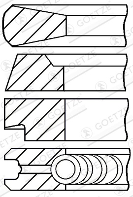GOETZE ENGINE Set segmenti piston 08-174600-10 pentru IVECO MK BF6L 913 T; F6L 913 6128cc 131cp 96kW 1983 1984 1985 1986 1987 1988 1989 1990 1991