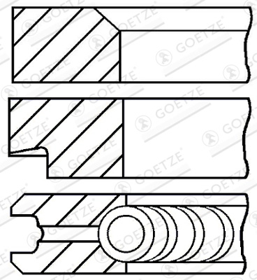 GOETZE ENGINE Set segmenti piston 08-176600-00 pentru masina MERCEDES-BENZ 123 cupe (C123) M 110.984 2746cc 143cp 105kW 1977 1978 1979 1980 1981 1982 1983 1984 1985
