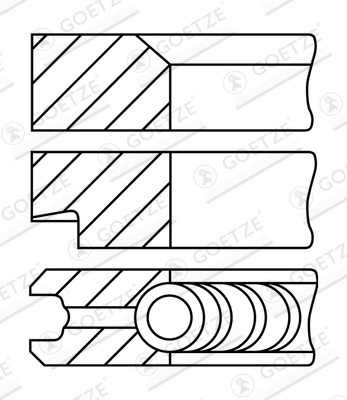GOETZE ENGINE Set segmenti piston 08-176700-10 la masina MERCEDES-BENZ G-CLASS (W460) OM 617.931 2998cc 88cp 65kW 1979 1980 1981 1982 1983 1984 1985 1986 1987 1988 1989 1990 1991