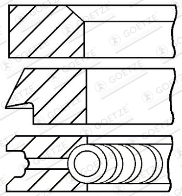 GOETZE ENGINE Set segmenti piston 08-215300-10 la masina FIAT CROMA (154_) 834 B.048 1995cc 113cp 83kW 1985 1986 1987 1988 1989 1990 1991 1992 1993 1994 1995 1996