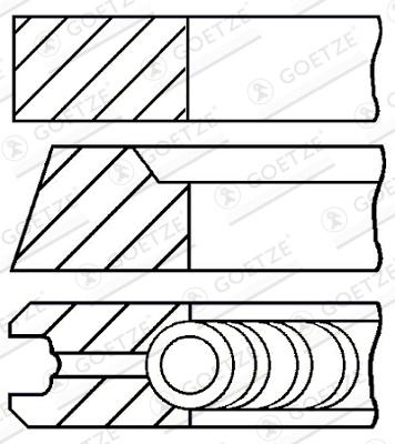 GOETZE ENGINE Set segmenti piston 08-283600-00 se potriveste la SUZUKI GRAND VITARA I (FT, HT) RF 1998cc 87cp 64kW 1998 1999 2000 2001 2002 2003
