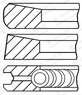 GOETZE ENGINE Set segmenti piston 08-287100-00 compatibil cu DODGE H100 caroserie 4D56-T 2476cc 100cp 74kW 2010 2011 2012 2013 2014 2015