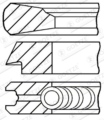 GOETZE ENGINE Set segmenti piston 08-325600-00 se potriveste la NISSAN ATLEON B4-40Ti 3990cc 136cp 100kW 1999 2000 2001 2002 2003 2004 2005 2006 2007 2008 2009 2010 2011