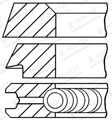 GOETZE ENGINE Set segmenti piston 08-399100-00 pentru VW TRANSPORTER T3 platou / sasiu (24_) DF 1913cc 60cp 44kW 1979 1980 1981 1982 1983 1984 1985 1986 1987 1988 1989 1990 1991 1992