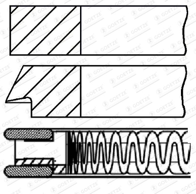 GOETZE ENGINE Set segmenti piston 08-424307-00 pentru FORD TRANSIT CONNECT V408 Autoutilitara/limuzina spatioasa M2GA; M2GB; B3GA 998cc 100cp 74kW 2013 2014 2015 2016 2017 2018