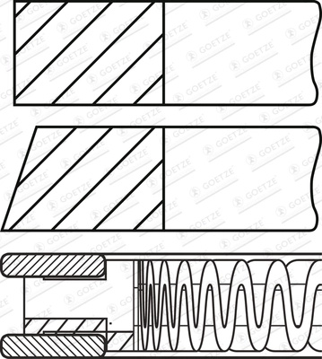 GOETZE ENGINE Set segmenti piston 08-429900-00 model SKODA ROOMSTER (5J7) BTS; CFNA 1598cc 105cp 77kW 2006 2007 2008 2009 2010 2011 2012 2013 2014 2015
