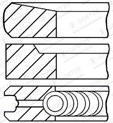 GOETZE ENGINE Set segmenti piston 08-431700-00 la KIA SORENTO I VAN (JC) D4CB 2497cc 140cp 103kW 2005 2006