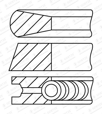 GOETZE ENGINE Set segmenti piston 08-431900-10 model KIA MAGENTIS II (MG) D4EA 1991cc 136cp 100kW 2005 2006 2007 2008 2009 2010
