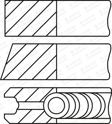 GOETZE ENGINE Set segmenti piston 08-432000-00 pentru masina HYUNDAI H-1 platou / sasiu D4BA 2476cc 78cp 57kW 2000 2001 2002 2003 2004