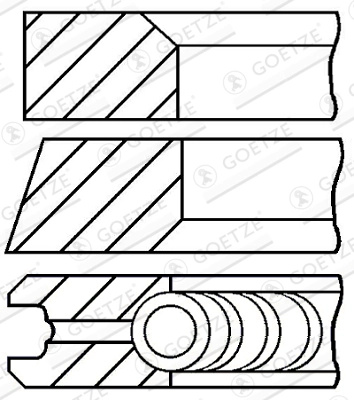 GOETZE ENGINE Set segmenti piston 08-432400-00 model JAGUAR S-TYPE II (X200) 7B(AJTDV6); 7G(AJTDV6) 2720cc 207cp 152kW 2004 2005 2006 2007