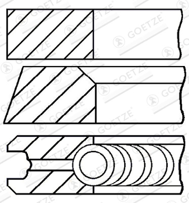 GOETZE ENGINE Set segmenti piston 08-433400-00 la masina MERCEDES-BENZ C-CLASS Cabriolet (A205) OM 651.921 2143cc 170cp 125kW 2016 2017 2018