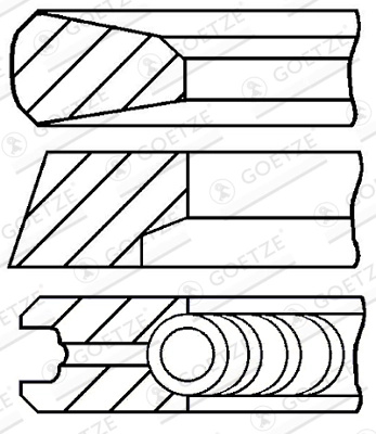 GOETZE ENGINE Set segmenti piston 08-434400-00 pentru masina RENAULT TRUCKS MAGNUM DXi 13 12777cc 461cp 339kW 2006 2007 2008 2009 2010 2011 2012 2013 2014