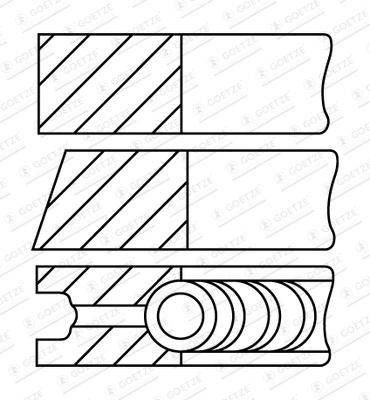 GOETZE ENGINE Set segmenti piston 08-436300-10 se potriveste la TOYOTA COROLLA Verso (ZER_, ZZE12_, R1_) 2AD-FHV 2231cc 177cp 130kW 2005 2006 2007 2008 2009