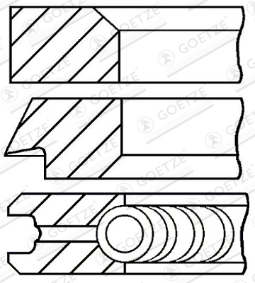 GOETZE ENGINE Set segmenti piston 08-437000-00 pentru masina FORD S-MAX (WA6) FFWA 1753cc 100cp 74kW 2006 2007 2008 2009 2010 2011 2012 2013 2014
