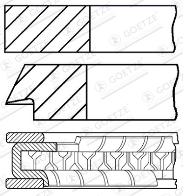 GOETZE ENGINE Set segmenti piston 08-437400-00 la masina VAUXHALL MOKKA / MOKKA X (J13) A 14 NET; B 14 NET; D 14 NET 1364cc 140cp 103kW 2012 2013 2014 2015 2016 2017 2018
