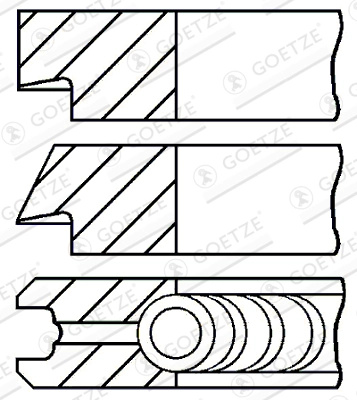 GOETZE ENGINE Set segmenti piston 08-438300-00 la masina ABARTH 500C / 595C / 695C 312 A1.000 1368cc 135cp 99kW 2008 2009 2010 2011 2012 2013 2014 2015 2016 2017 2018 2019