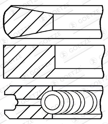 GOETZE ENGINE Set segmenti piston 08-439000-00 pentru masina HONDA ACCORD VII (CL, CN) N22A1 2204cc 140cp 103kW 2004 2005 2006 2007 2008