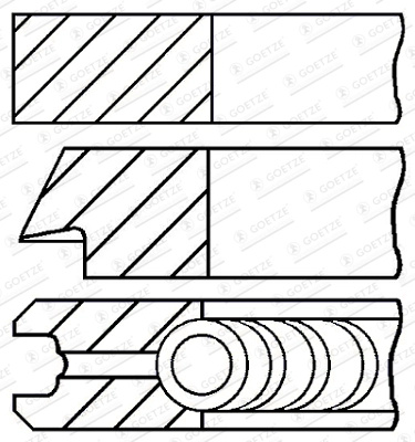 GOETZE ENGINE Set segmenti piston 08-446100-00 model BMW 6 Cabriolet (F12) N57 D30 B 2993cc 313cp 230kW 2011 2012 2013 2014 2015 2016 2017 2018