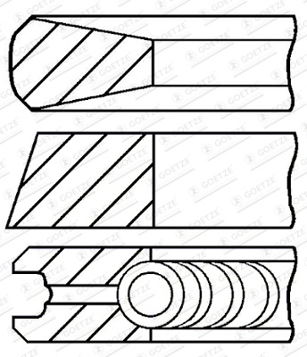 GOETZE ENGINE Set segmenti piston 08-446400-00 la masina HYUNDAI TUCSON (TL, TLE) D4HA 1995cc 204cp 150kW 2015 2016 2017 2018 2019 2020 2021 2022