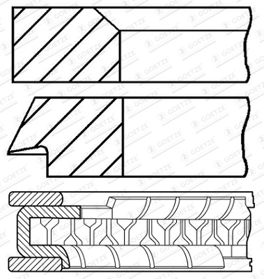 GOETZE ENGINE Set segmenti piston 08-446900-00 la KIA MAGENTIS II (MG) G4KE 2359cc 177cp 130kW 2005 2006 2007 2008 2009 2010