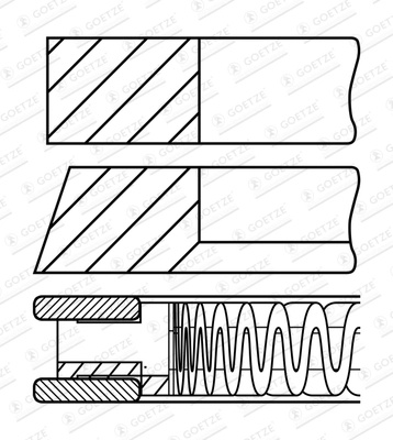 GOETZE ENGINE Set segmenti piston 08-447000-00 la masina NISSAN NOTE (E12) HR12DE 1198cc 79cp 58kW 2012 2013 2014 2015 2016 2017 2018 2019 2020 2021