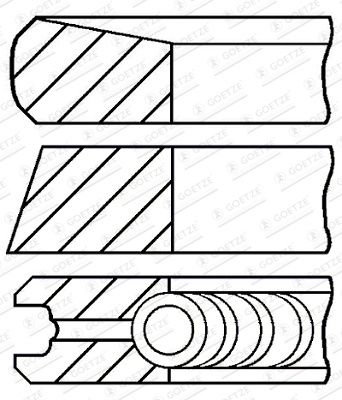 GOETZE ENGINE Set segmenti piston 08-447400-00 pentru masina TOYOTA HIACE IV caroserie (__H1_, __H2_) 2KD-FTV 2494cc 88cp 65kW 2001 2002 2003 2004 2005 2006 2007 2008 2009 2010 2011 2012