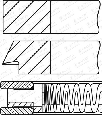GOETZE ENGINE Set segmenti piston 08-448500-00 la KIA PICANTO II (TA) G4LA 1248cc 85cp 63kW 2011 2012 2013 2014 2015 2016 2017 2018