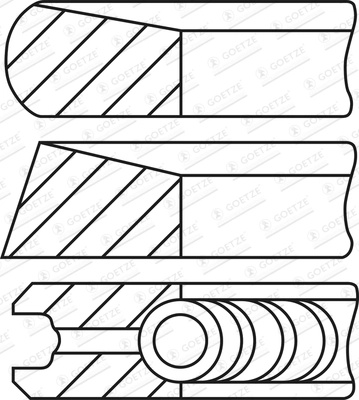 GOETZE ENGINE Set segmenti piston 08-448600-00 la masina HYUNDAI H-1 caroserie (A1) D4BH 2476cc 99cp 73kW 2000 2001 2002 2003 2004 2005 2006 2007