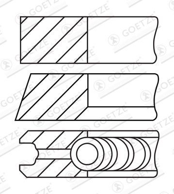 GOETZE ENGINE Set segmenti piston 08-449700-10 pentru masina BMW 2 Gran Tourer (F46) B37 C15 A 1496cc 95cp 70kW 2014 2015 2016 2017 2018 2019 2020