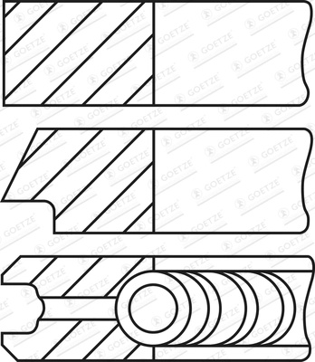 GOETZE ENGINE Set segmenti piston 08-449900-00 la masina CHRYSLER 300C Touring (LX, LE) EXL 2987cc 218cp 160kW 2005 2006 2007 2008 2009 2010