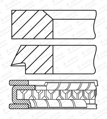 GOETZE ENGINE Set segmenti piston 08-451