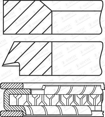 GOETZE ENGINE Set segmenti piston 08-451600-00 pentru masina PEUGEOT 307 CC (3B) RFN (EW10J4) 1997cc 136cp 100kW 2003 2004 2005 2006 2007 2008 2009