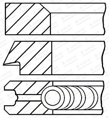 GOETZE ENGINE Set segmenti piston 08-453000-00 la PEUGEOT 3008 microbus (0U_) 5GZ (EP6FDT) 1598cc 165cp 121kW 2009 2010 2011 2012 2013 2014 2015 2016