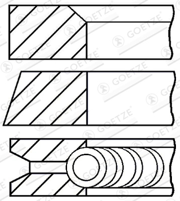 GOETZE ENGINE Set segmenti piston 08-502200-00 la masina VW VENTO (1H2) ABD; AEX 1390cc 55cp 40kW 1991 1992 1993 1994 1995 1996 1997 1998