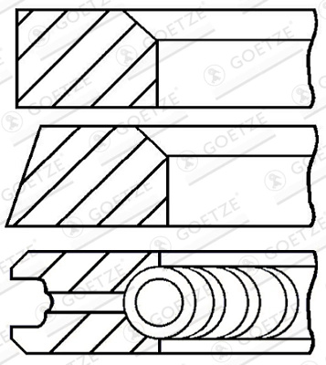 GOETZE ENGINE Set segmenti piston 08-743100-00 la SSANGYONG ISTANA bus OM 602.940 2874cc 95cp 70kW 1992 1993 1994 1995