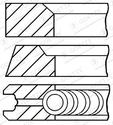 GOETZE ENGINE Set segmenti piston 08-849000-00 la HYUNDAI i20 II cupe (GB) D4FC 1396cc 90cp 66kW 2015 2016 2017 2018 2019 2020