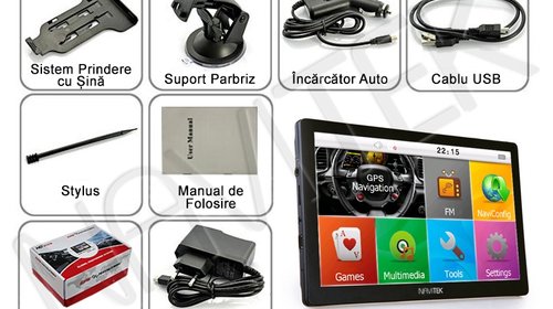 GPS Auto 7" HD NAVITEK 4GB Igo Primo 3D Full EU+RO Auto Taxi Camion
