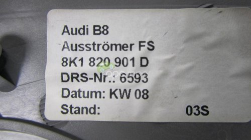 Grila aer stanga Audi A4 8K originala cod: 8K1820901D