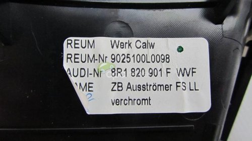 Grila aer stanga originala Audi Q5 8R cod: 8R1820901F