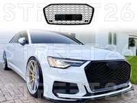 Grila Centrala Compatibil Cu Audi A6 C8 4K (2018-Up) RS6 Design Negru Lucios