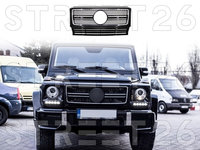 Grila Centrala Compatibil Cu Mercedes G-Class W463 (1989-2012) G65 Design Negru Lucios Crom