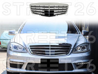 Grila Centrala Compatibil Cu Mercedes S-Class W221 Facelift (2009-2013) S63 S65 Design Negru Crom