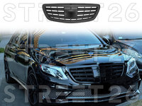 Grila Centrala Compatibil Cu Mercedes W222 S-Class (2014-2020) S63 S65 Design Negru Mat