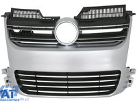 Grila Centrala compatibil cu VW Golf 5 V (2003-2007) R32 Design Brushed Aluminium