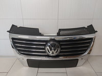 Grila Fata Radiator Crom VW Passat B6 An 2005 2006 2007 2008 2009 2010 2011 (Cu Emblema, High)