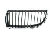 Grila radiator Bmw Seria 3 E90/E91 Model 316-320, Sedan 2004-/Touring, 11.2004-08.2008, stanga, crom/negru, 51137120007, 204005-1