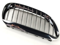 Grila radiator Bmw Seria 6 (E63/ E64), 01.2004-07.2010, stanga, crom/crom/negru, 51137077931, 203005-1